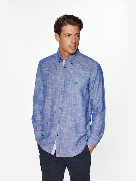 Redgreen Herrenhemd Langärmelig Denim Stil Denim