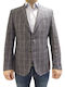 Karierter Graues Herrenanzugsjacke Dino Libero 3205-146 0001