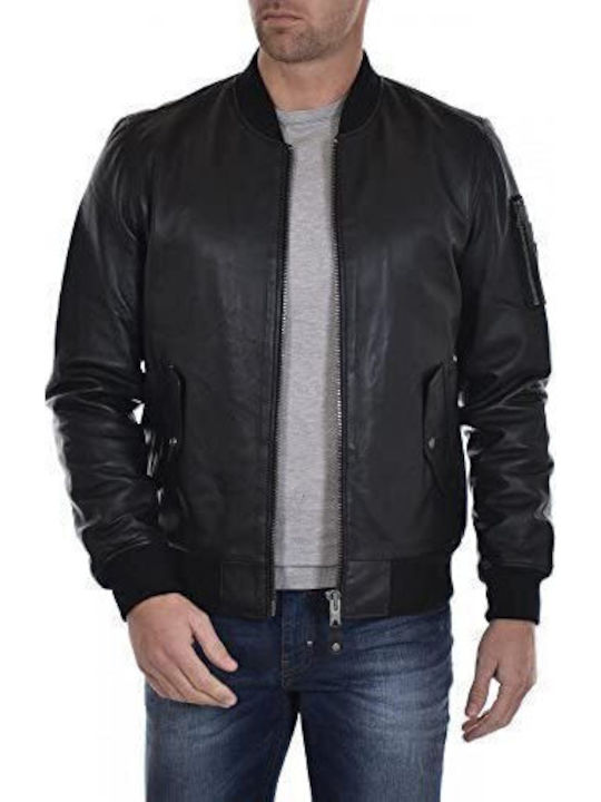 Geacă Piele Schott Negru Lambskin Geacă