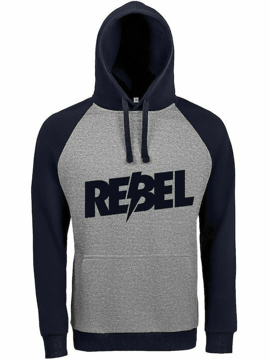 Unisex Hoodie Rebel Grey Melange French Navy