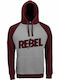 Hanorac Unisex Rebel Gri Melanj Burgundy