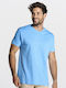 Jhk T-Shirt Kurzärmeliges Herren T-Shirt 100% Baumwolle Hellblau Tsra150