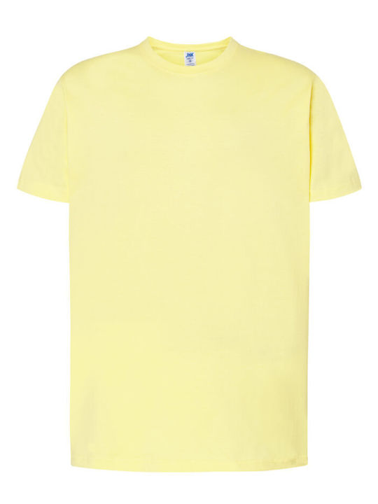 Μπλουζάκι Μακό Jhk T-shirt Ανδρικό 100% Βαμβακερό Κίτρινο Ανοιχτό Tsra150