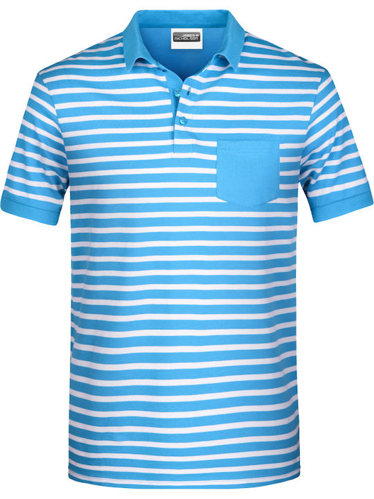 Men's Polo Shirt Striped Atlantic White