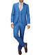 Boston Ανδρικό Κουστούμι Μπλε Ρουά Slim Fit 4501/4 65% Πολυεστέρας 35% Βισκόζη