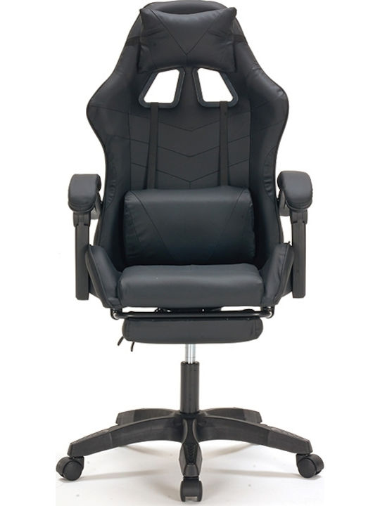 Zita Plus A9937 Καρέκλα Gaming Δερματίνης με Υποπόδιο Μαύρη