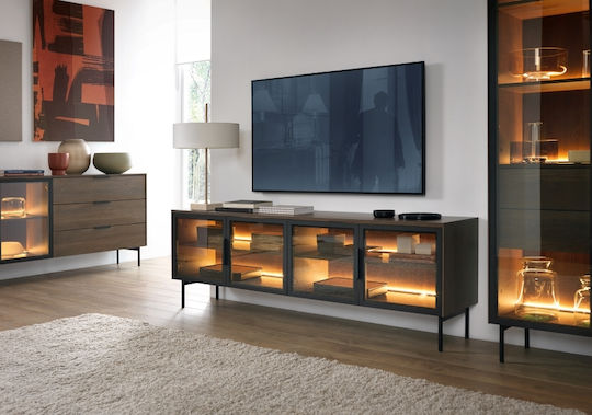 Lumi Επιδαπέδιο με Φωτισμό Led Μαύρο 181x82x39εκ.