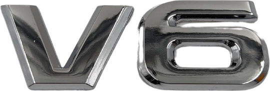 Car Sticker Logo Emblem V6 92mm X 23mm Chromium 1 Piece Zemb-mb-03
