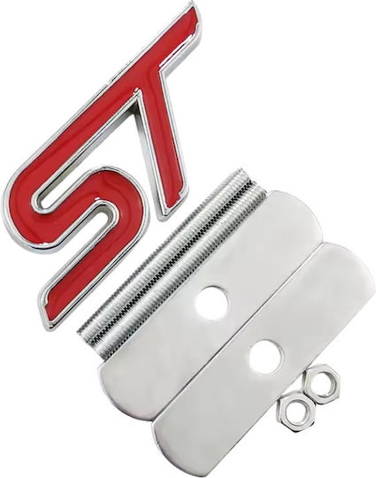 Σήμα Μάσκας Λογότυπο Ford St Κόκκινο 75mm X 32mm 1 Τεμάχιο Zemb-ford-05