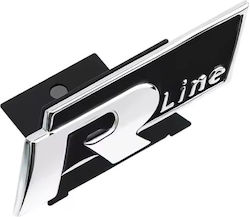Σήμα Γνήσιας Μάσκας Λογότυπο R-line 24mm X 77mm Μαύρο 1 Τεμάχιο Zemb-vw-05