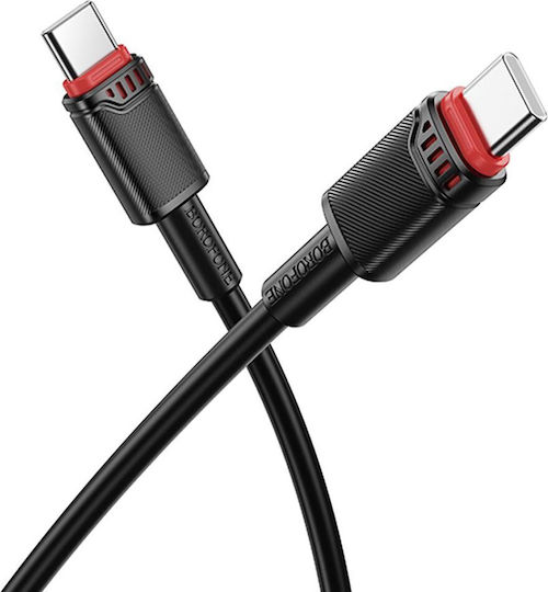 Borofone USB 2.0 Cable USB-C male - USB-C 60W Μαύρο 1m tt101624
