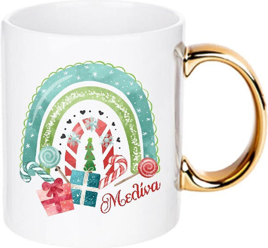 Ornament de masă de Crăciun Cană Ceramic Bej