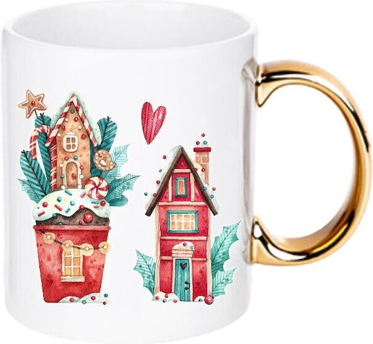 Weihnachtlicher Keramikbecher Beige