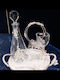 Fun Collection Wedding Carafe Set with Wine Glass on Tray & Crowns made of Crystal 4pcs