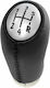 Shift Knob Gear Lever Renault Clio III Kangoo II Logan Sandero-5 Speeds 12345R Silver Black Leather