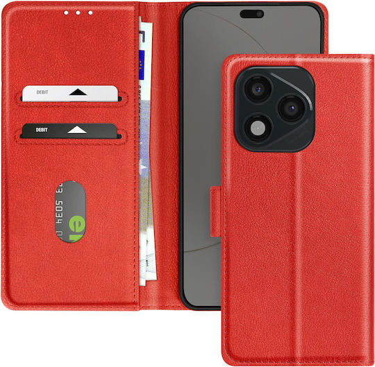 Avizar Case Honor 400 Lite Clapet Wallet Video Holder Red