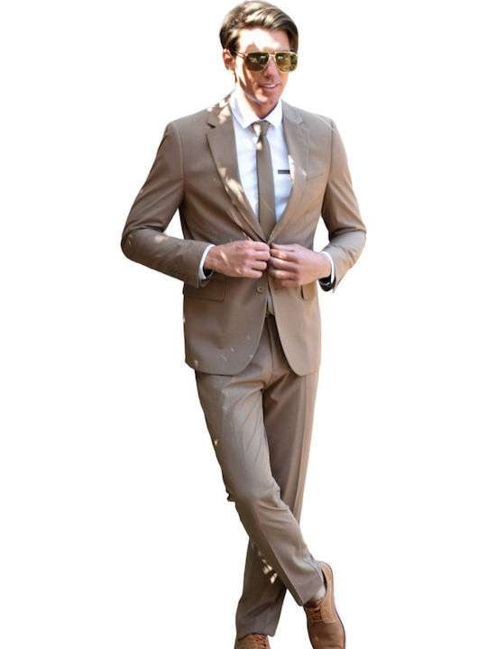 Cotton Green Men's Suit Slim Fit Brown (code j054)