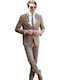 Costum Bărbați cu Croială Strâmtă Brown (code j054)