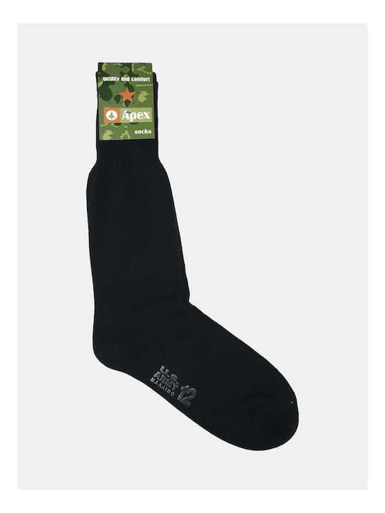 Apex Men's Solid Color Socks Black