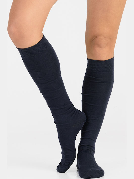 Ampo Socks Γυναικείες Μονόχρωμες Κάλτσες Μπλε Σ...