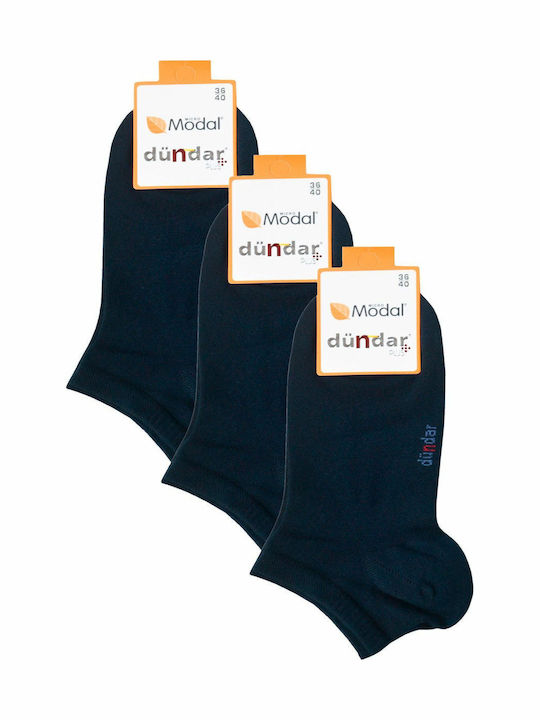 Dundar Damen Einfarbige Socken BLUE 3Pack
