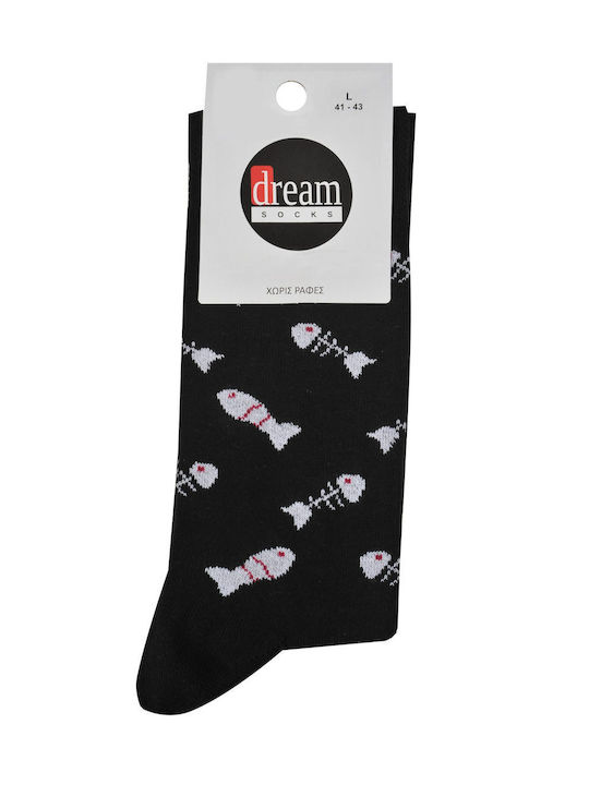 Dream Socks Ανδρικές Κάλτσες με Σχέδια Μαύρο