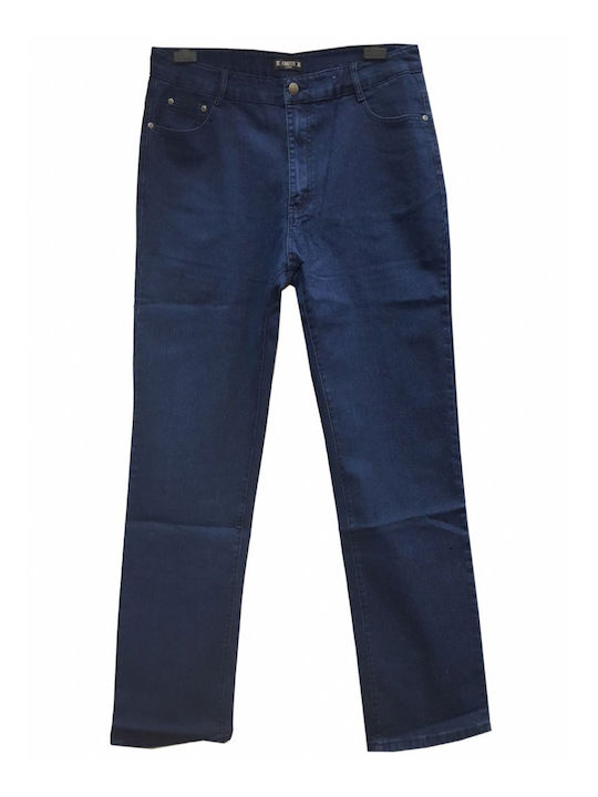 Men's Jeans Pants Elastic Navy Blue