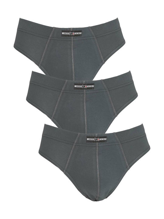 Men's Slips Gray with Patterns 3Pack