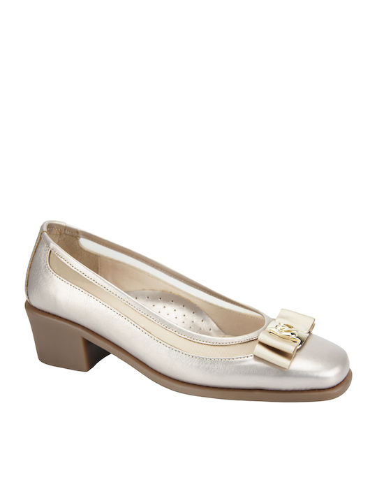 Leather Beige Heels