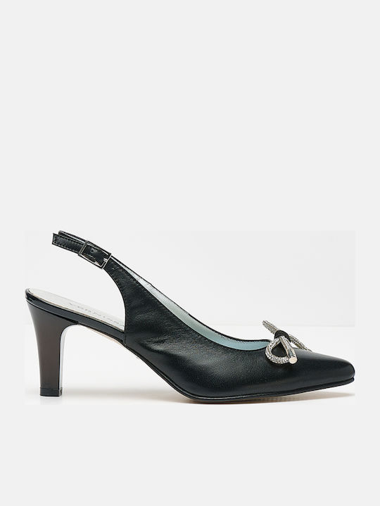 Pantofi cu toc cu Curea Negre
