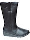 Women's Boots with Rubber / Zipper & Fur  Black