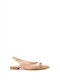 Δ Δερμάτινες Γυναικείες Μπαλαρίνες Slingback σε Μπεζ Χρώμα