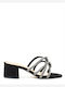 Mules με Χοντρό Χαμηλό Τακούνι σε Μαύρο Χρώμα