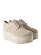 Women's Suede Platform Espadrilles Beige