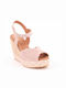 Damenplattformen Beige