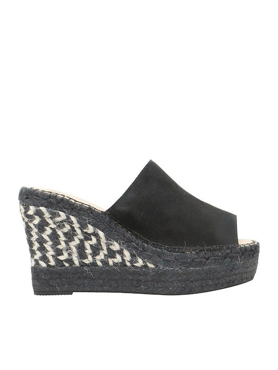 2 Serraje Women's Suede Platform Wedge Sandals Black