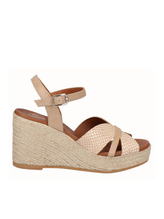 Damenplattformen im Espadrilles-Stil Beige