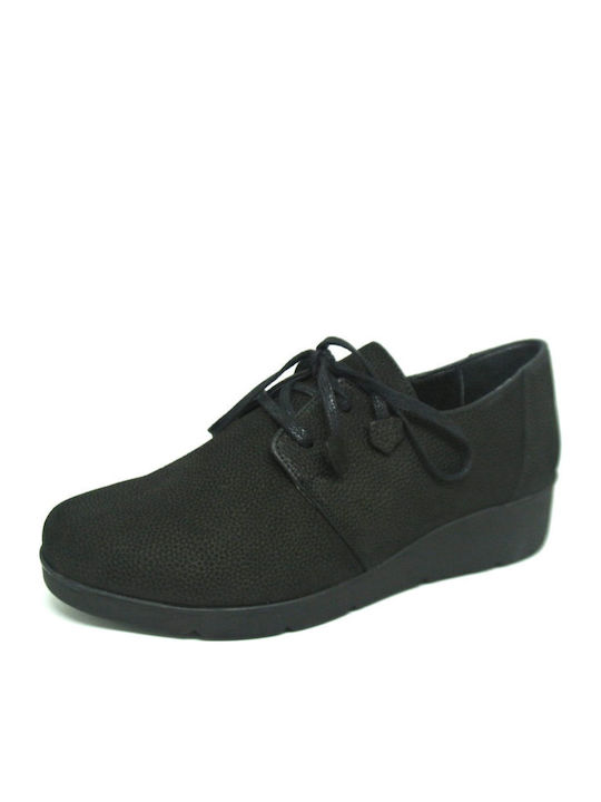 Aerostep Δερμάτινα Γυναικεία Oxfords σε Μαύρο Χ...