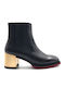 Leder Damen Chelsea Stiefeletten Schwarz