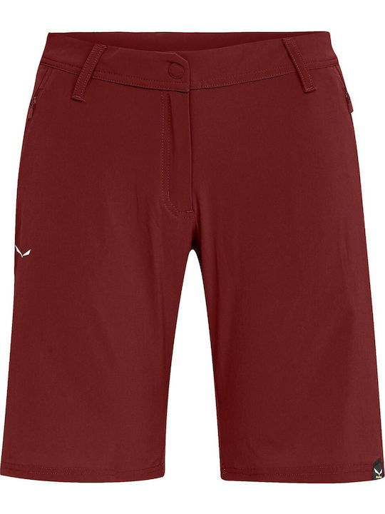 Salewa Talvena Durastretch Γυναικείο Κοντό Παντελόνι Πεζοπορίας Κόκκινο