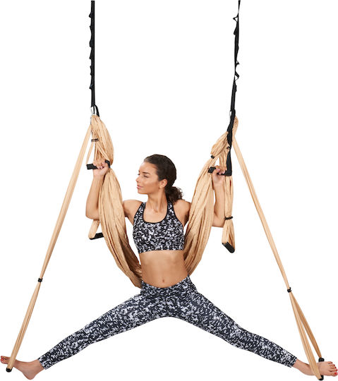 Trendy Sport Aerial Yoga Hammock with Handles Beige