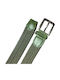 Elastisch Herren Gürtel Leder Gestrickt Khaki