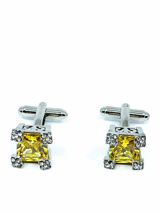Legend Accessories Мансети от Silver в Жълт Цвят