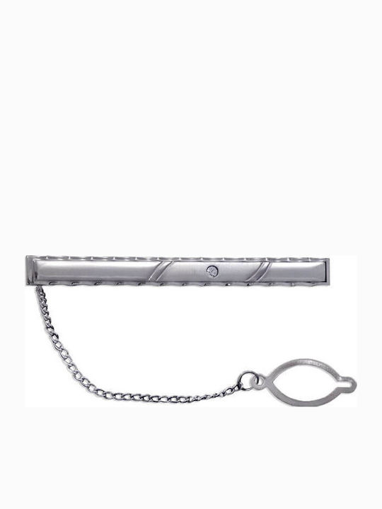 SilverBrand.gr Clip Γραβάτας από Ατσάλι Ασημί