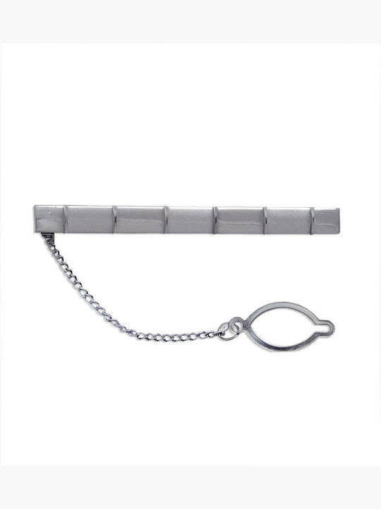 SilverBrand.gr Clip Γραβάτας από Ατσάλι Ασημί