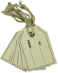 Paper To From Card Set/10 6x9cm Natural