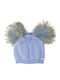 Pom Pom Beanie Beanie Knitted in Light Blue color