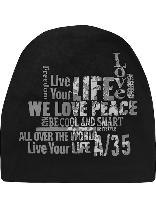 Beanie Unisex Σκούφος Πλεκτός σε Μαύρο χρώμα