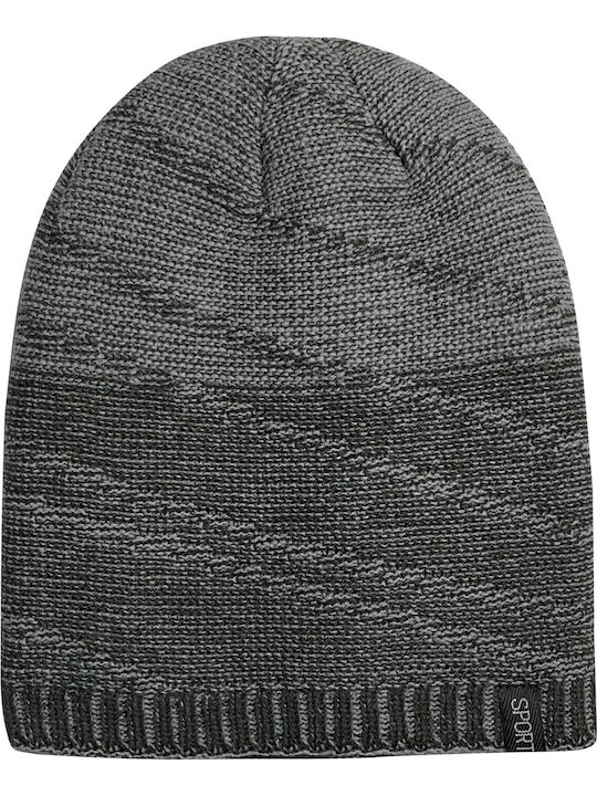 Beanie Unisex Σκούφος Πλεκτός σε Γκρι χρώμα
