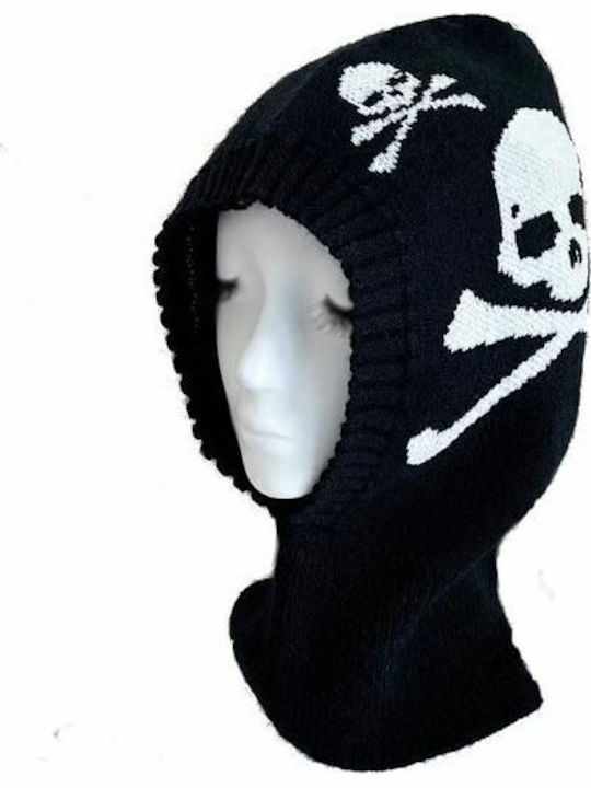 Volles Gesicht Unisex Beanie Gestrickt in Schwarz Farbe